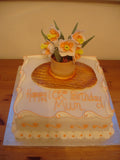 Vase Of Daffodils Birthday Cake