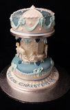 Two Tier Carousel Christening Cake