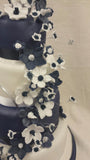 4 Tier Navy & White  Wedding Cake