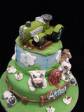 2 Tier Farm Animals  Birthday Cake