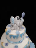 2 Tier Blue Baby Shower Cake