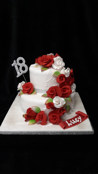 2 Tier Elegant Rose Birthday