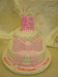 2 Tier Birthday Cake With Large Bow