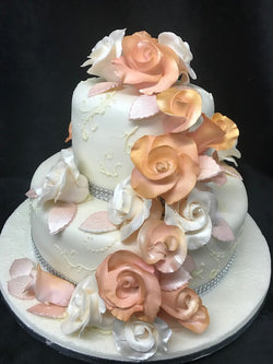 2 Tier Elegant Rose Birthday Cake