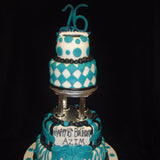 4 Tier Turquoise Birthday Cake