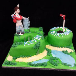 50th Golfer Numbered Birthday Cake