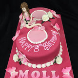 Childrens Pink 8th Birthday Cake