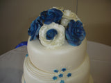 3 Tier Roses & Swags  Wedding Cake