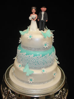 3 Tier  Lace & Butteflys  Wedding Cake