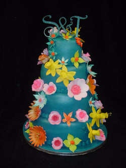 4 Tier Colourful Wedding Cake