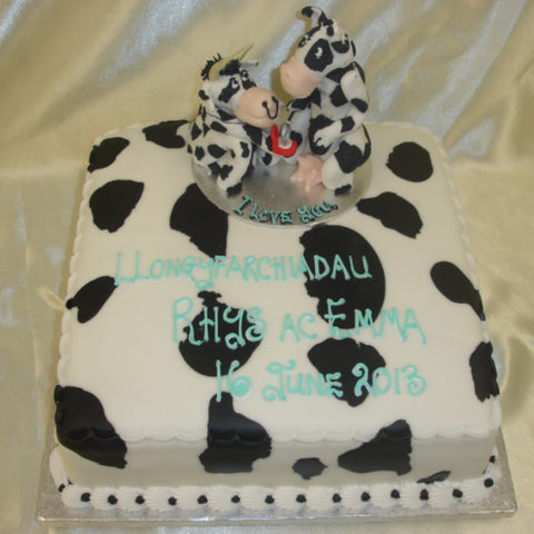 Cow Engagement Cake