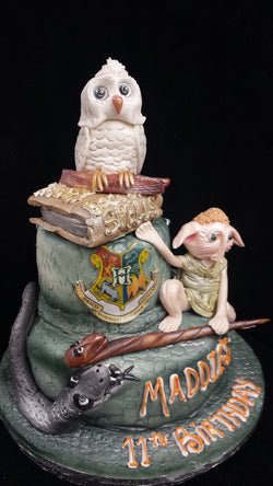 Two Tier Harry Potter Birthday Cake With Owl