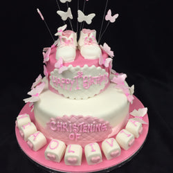 Two Tier Christening & Birthday Cake