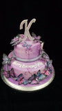 2 Tier Butterfly Birthday Cake