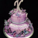 2 Tier Butterfly Birthday Cake