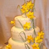 3 Tier Daffodil Wedding Cake