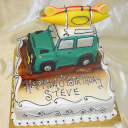 Jeep & Surfboard  Birthday Cake