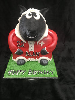 Sheep Rugby Player Birthday Cake