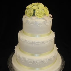3 Tier  Posy Of Roses Wedding Cake